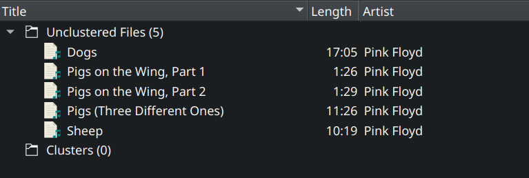 MusicBrainz Picard unclustered files